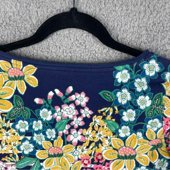 Talbots Tee Shirt Petite Blue White Floral Stripes - Picture 8 of 8